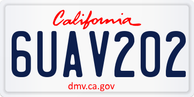 CA license plate 6UAV202