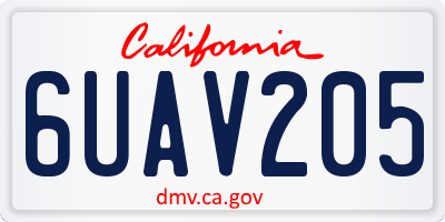 CA license plate 6UAV205