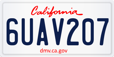 CA license plate 6UAV207