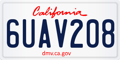 CA license plate 6UAV208