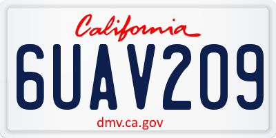 CA license plate 6UAV209