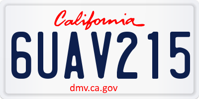 CA license plate 6UAV215