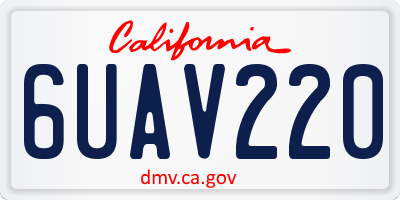 CA license plate 6UAV220