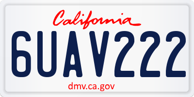 CA license plate 6UAV222