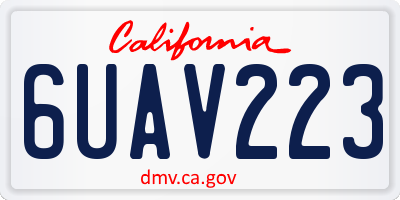 CA license plate 6UAV223