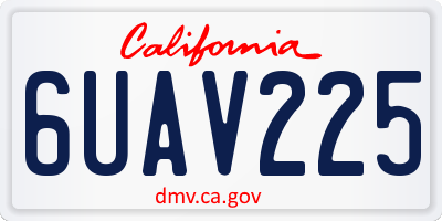 CA license plate 6UAV225