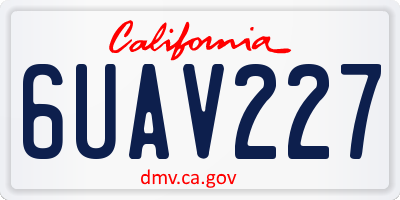 CA license plate 6UAV227