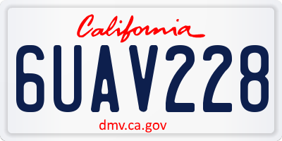 CA license plate 6UAV228