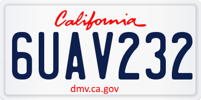 CA license plate 6UAV232