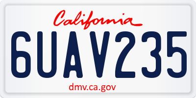 CA license plate 6UAV235