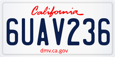 CA license plate 6UAV236