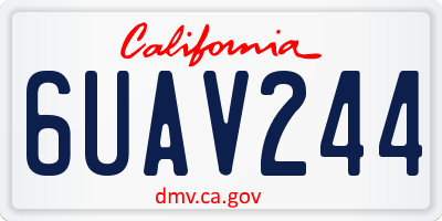CA license plate 6UAV244