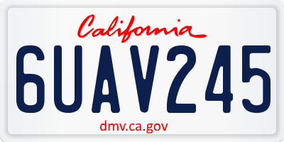 CA license plate 6UAV245