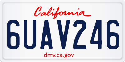 CA license plate 6UAV246