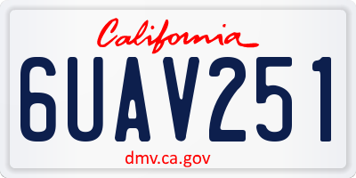 CA license plate 6UAV251