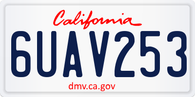 CA license plate 6UAV253