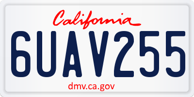 CA license plate 6UAV255