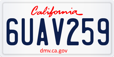 CA license plate 6UAV259