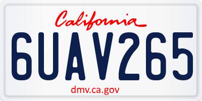 CA license plate 6UAV265