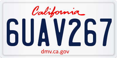 CA license plate 6UAV267