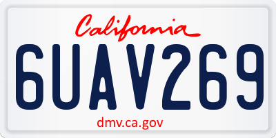 CA license plate 6UAV269
