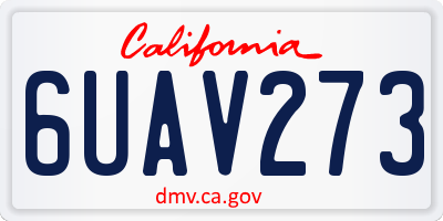 CA license plate 6UAV273