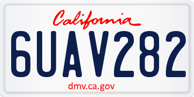 CA license plate 6UAV282