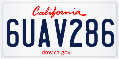 CA license plate 6UAV286