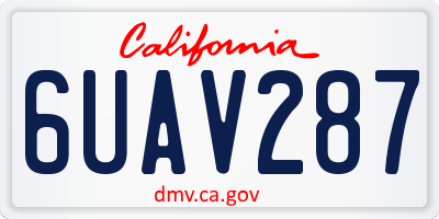 CA license plate 6UAV287