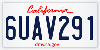 CA license plate 6UAV291
