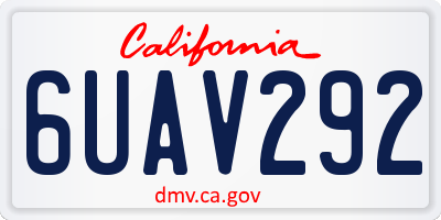 CA license plate 6UAV292