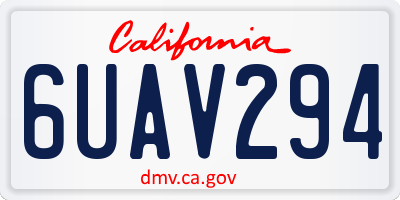 CA license plate 6UAV294