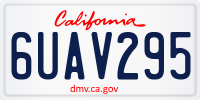 CA license plate 6UAV295