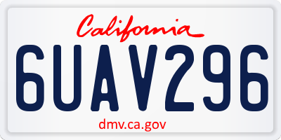 CA license plate 6UAV296