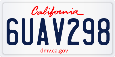 CA license plate 6UAV298