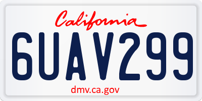 CA license plate 6UAV299