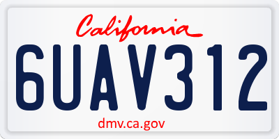 CA license plate 6UAV312