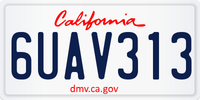 CA license plate 6UAV313