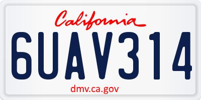 CA license plate 6UAV314