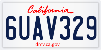 CA license plate 6UAV329