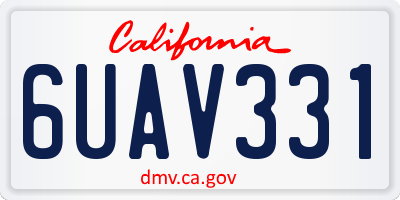 CA license plate 6UAV331