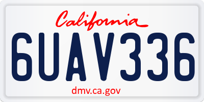 CA license plate 6UAV336
