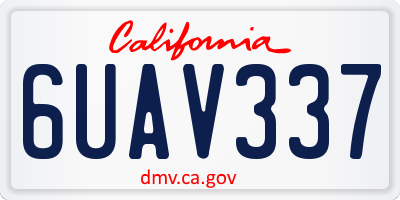 CA license plate 6UAV337