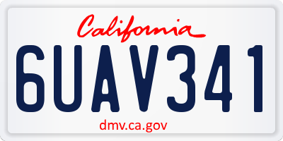 CA license plate 6UAV341