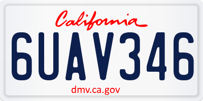 CA license plate 6UAV346