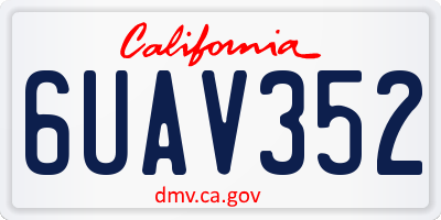 CA license plate 6UAV352