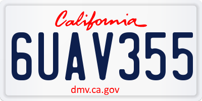 CA license plate 6UAV355