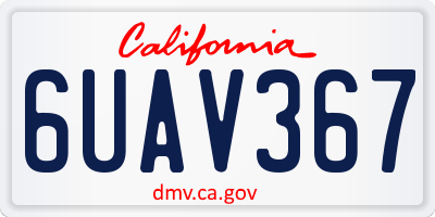 CA license plate 6UAV367