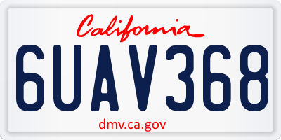 CA license plate 6UAV368