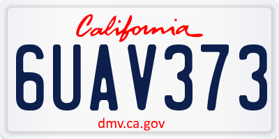 CA license plate 6UAV373